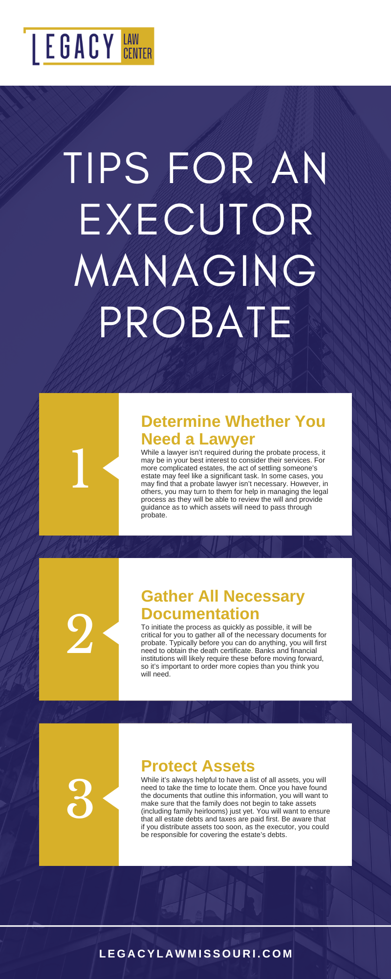 Tips For An Executor Managing Probate Infographic