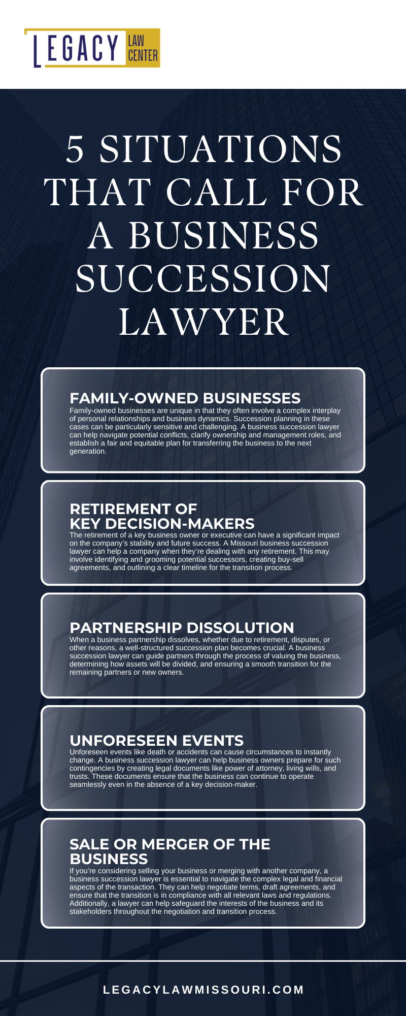 5 Situations That Call For A Business Succession Lawyer Infographic